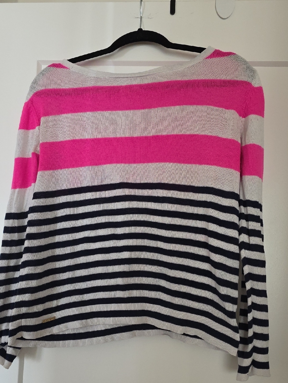 Lilly Pulitzer Pink, White & Black Striped Knit Top